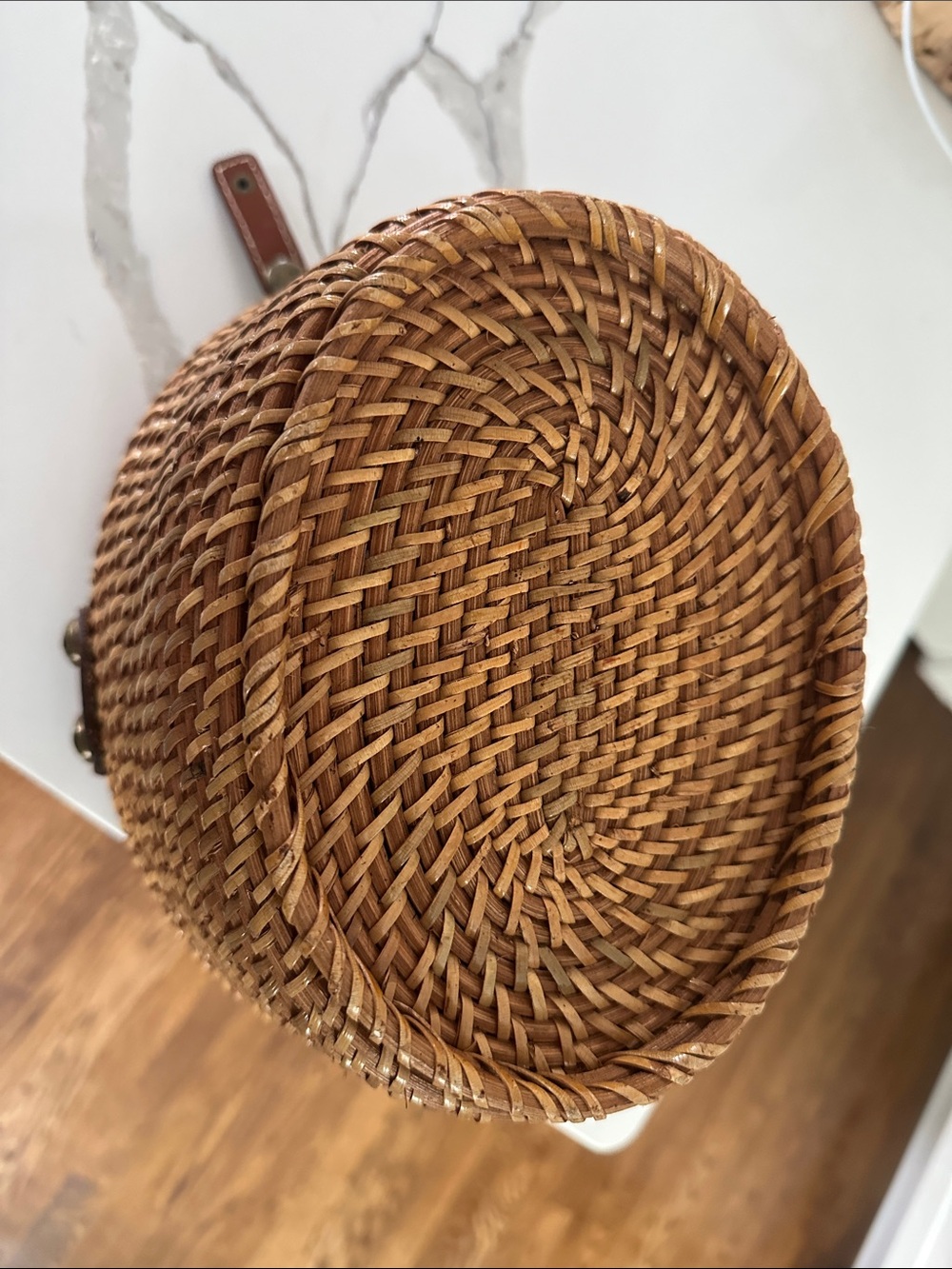 Patricia Nash Brown Woven Straw Nantucket Basket Bag - Picture 5 of 6